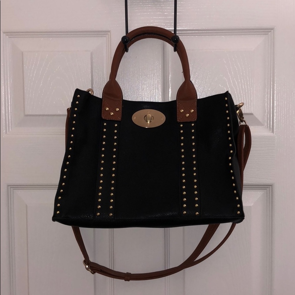 Black Rivet - Black Purse With Gold Hardware